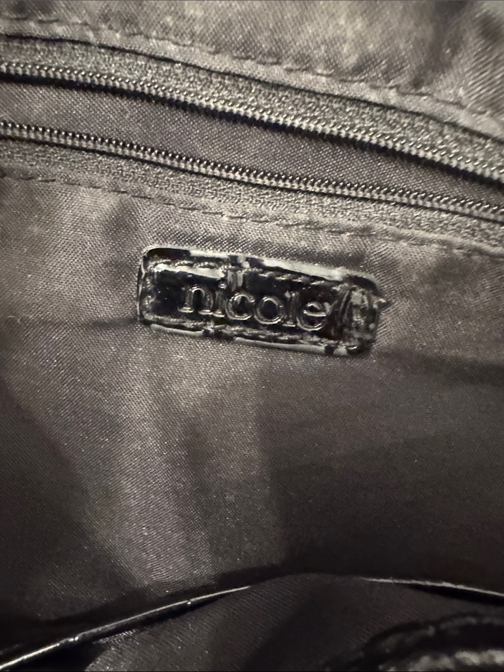 Nicole by Nicole Miller Black Croc-Embossed Shoulder Bag - Picture 5 of 9